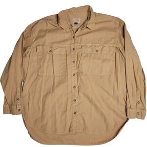 Universal Thread XXL Oversized Fit Tan Button-Up Shirt With Chest Pockets